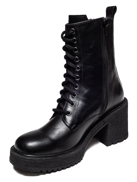 Leather Women's Ankle Boots Black