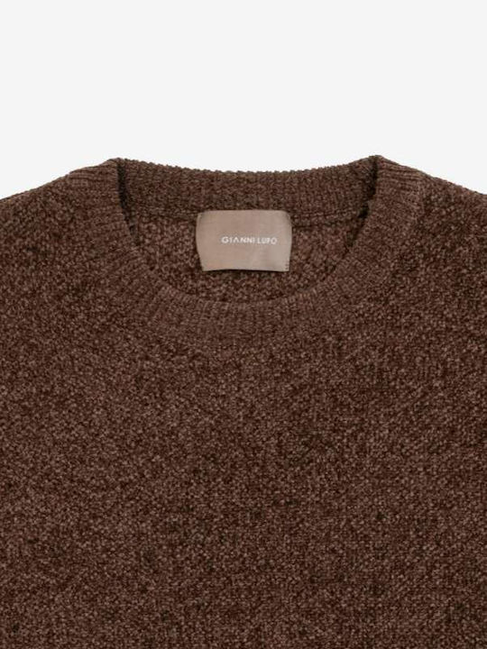 Gianni Lupo Men's Long Sleeve Sweater Brown