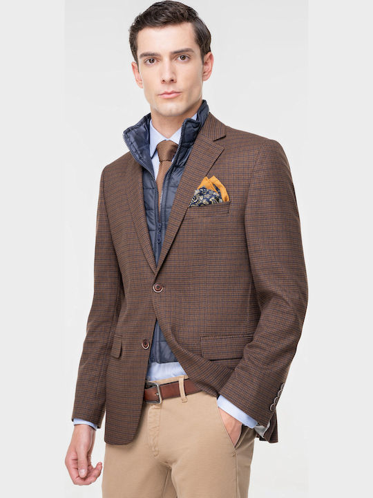 Men's Suit Jacket Slim Fit Brown