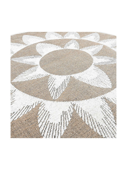 Polcarpet Rug Round from Jute White