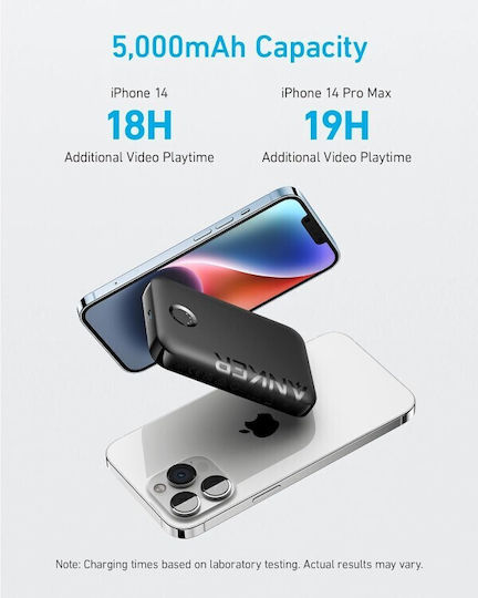 Anker MagGo 321 MagSafe Power Bank 5000mAh с USB-C порт Черен