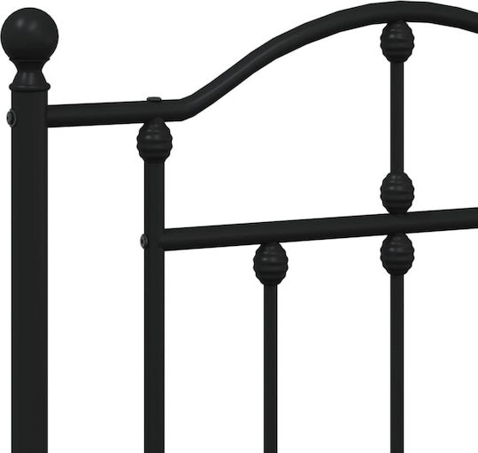 vidaXL Metal Bed Headboard Black 200cm