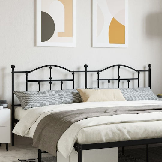 vidaXL Metal Bed Headboard Black 200cm
