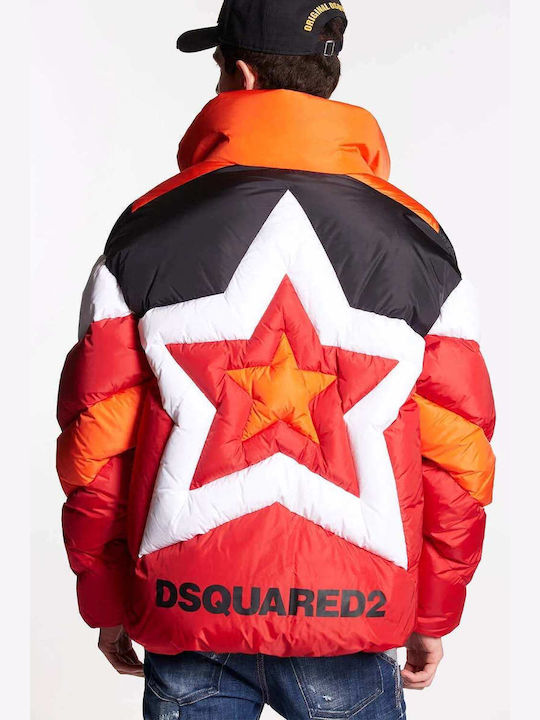 Dsquared2 Herren Winter Jacke Lässig Rot