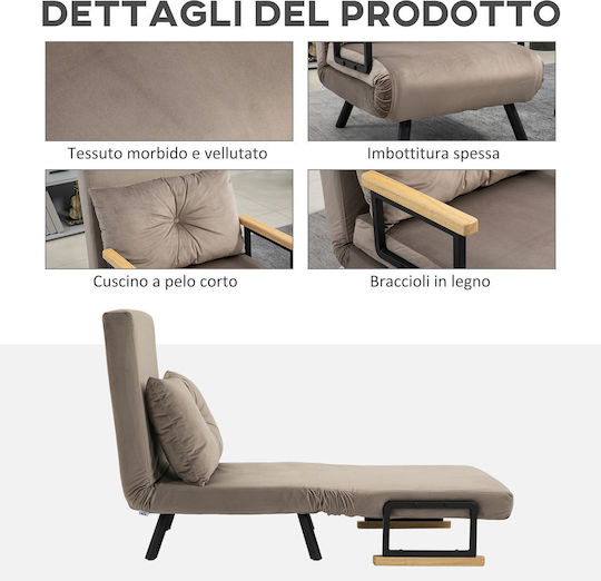 Armchair Bed Gray 63x73x81cm