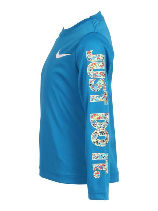 Nike Children's Blouse Long Sleeve Blue Confetti