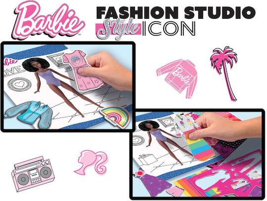 Lisciani Giochi Barbie Stickers Sketch Book Style Icon Fashion Studio for Children 5+ Years 6 Pieces