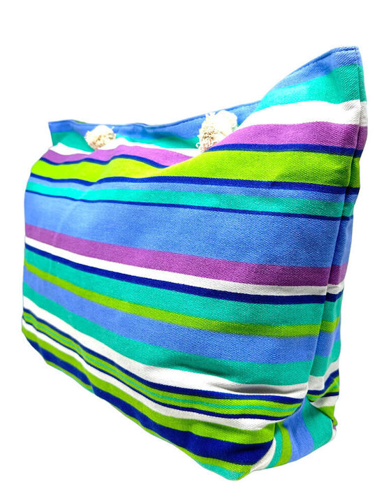 Queen Accessories Fabric Beach Bag Multicolour with Stripes