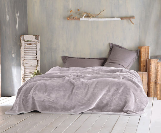 Rythmos Decke Samt Velour Beige 160x220cm