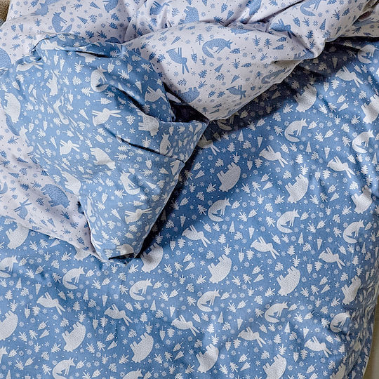 Kentia Loft Aspen Set Kids Duvet Cover Single with Pillowcase Cotton Blue 160x240cm