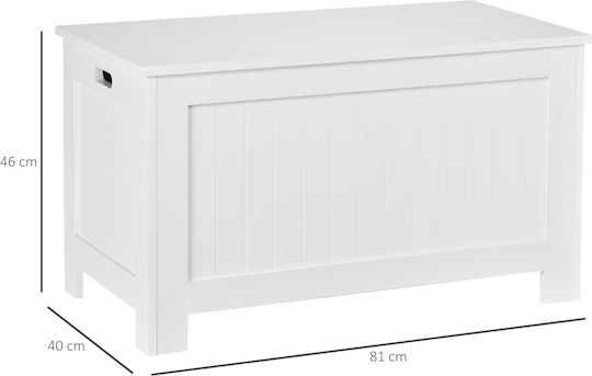 HomCom Διακοσμητικό Μπαούλο Ξύλινο Λευκό 81x40x46εκ.