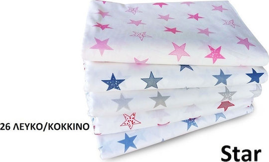 Dimcol Kinderbettlaken Set Einzeln Star 26 Rote 160x240cm