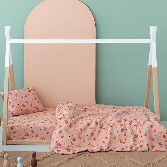 Palamaiki Set Baby Bettlaken Für Krippe Flanell Angepasst Rosa 75x140cm