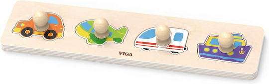 Ξύλινο Παιδικό Puzzle Σφηνώματα Οχήματα 4pcs Viga Toys