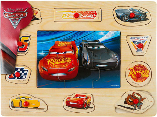Lemnos Puzzle pentru Copii cu Îmbinări Cars 16buc