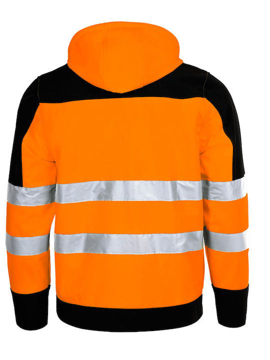 Stenso Geacă de lucru din polar Reflectoare Softshell cu glugă Orange