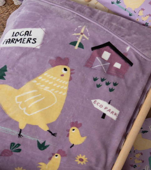 Nef-Nef Homeware Blanket Nursery Swaddling Blankets Piu Piu Velvet Purple 75x100cm