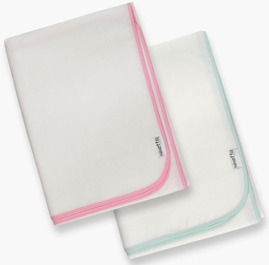 Ninetta Bebe Flannel Swaddle Wraps Pink White 90x90cm. 2pcs