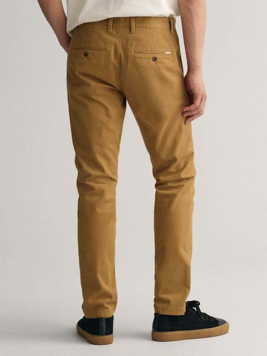 Trousers Chino Elastic in Slim Fit mustard