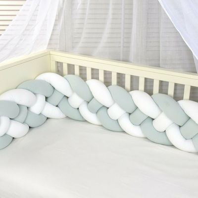 Baby Oliver Des Crib Bumpers Braided Inside White 24x200cm