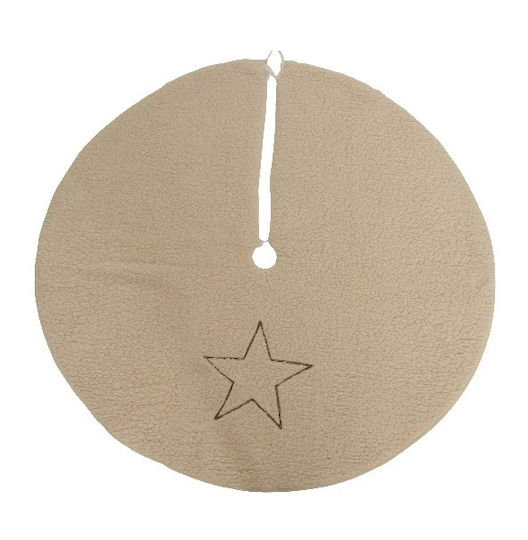 Weihnachtsbaumrock aus Polyester ''Stern'' Braun Ψάθινη Μ100xΦ100εκ.