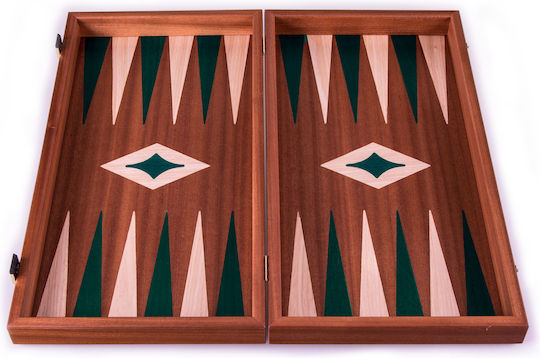 Manopoulos Mahogany Χειροποίητο Τάβλι Ξύλινο με Πούλια 48x48cm