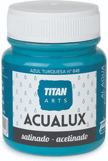Titanlux Acualux Satin Vopsea acrilică Turcoaz pentru Lemn Νερού Μεταλλικών Αποχρώσεων 848 Azul Turquesa 75ml