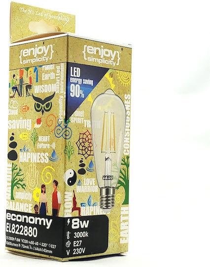 Elvhx Λάμπα LED 6.7W για Ντουί E27 και Σχήμα ST64 Φυσικό Λευκό 806lm