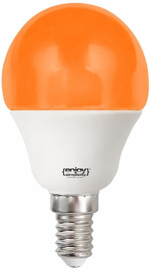 Elvhx Enjoy Simplicity Λάμπα LED 1.8W 72mm για Ντουί E14 και Σχήμα G45 Πορτοκαλί 160lm