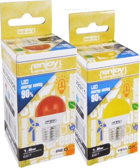 Elvhx Enjoy Simplicity LED-Lampe 1.8W 72mm für Fassung E27 und Form G45 Rot 160lm