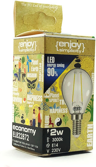 Elvhx Λάμπα LED 4.8W για Ντουί E14 και Σχήμα G45 Θερμό Λευκό 450lm Dimmable