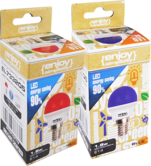 Elvhx LED Bulb 1.8W 72mm for Socket E14 and Shape G45 Purple 160lm
