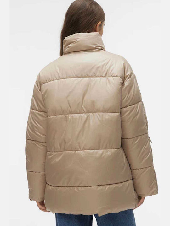 Vero Moda Kurz Damen Puffer Jacke für Winter Braun