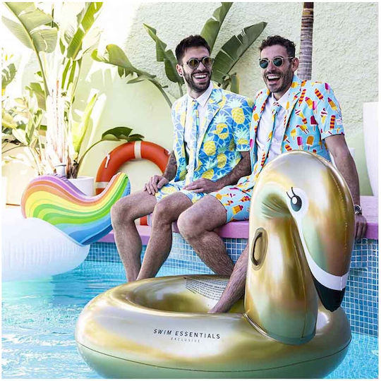 Swim Essentials Φουσκωτή Σαμπρέλα Θαλάσσης Κύκνος Χρυσή 110x95cm