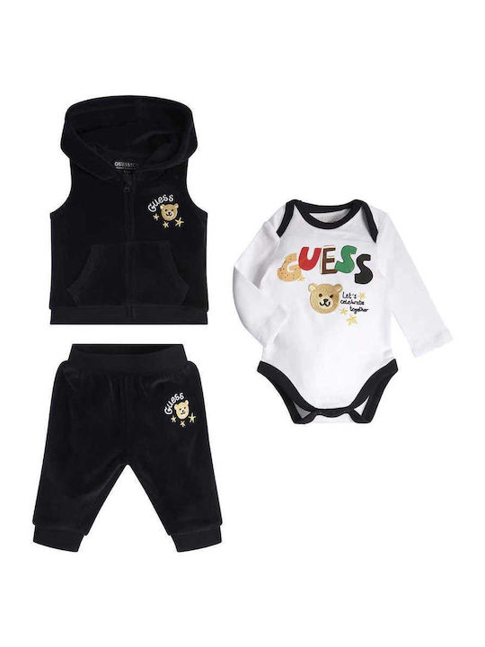 Guess Baby Bodysuit Set with Pants Navy Blue