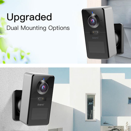 Arenti Power1 IP Überwachungskamera Full HD+ 4MP Wasserdicht Batteriebetrieben mit Zwei-Wege-Kommunikation