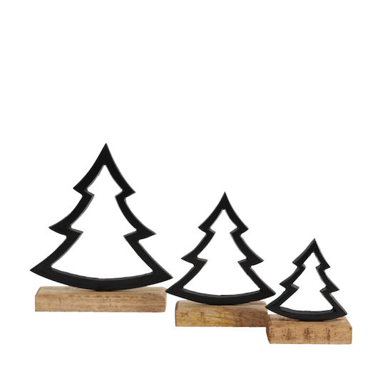 Weihnachtsdekoration Baum Dreieckig 23.5cm Schwarz 4Stück Goose