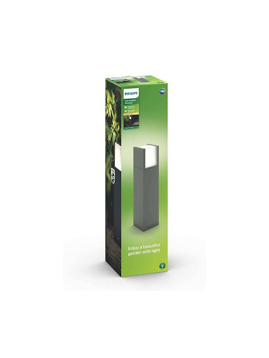 Philips MyGarden Arbour Outdoor Small Post LED Lamp 6W With Warm White Light IP44 Gray