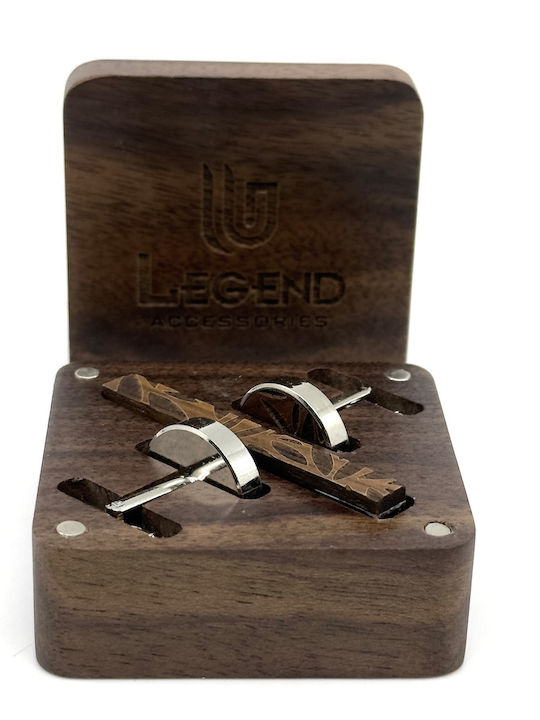Legend Accessories Manschettenknöpfe aus Holz in Braun Farbe Legend Accessories Manschettenknöpfe aus Holz in Braun Farbe