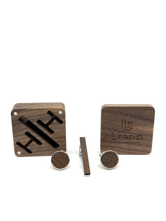 Legend Accessories Cufflinks Made Of Wood In Brown Colour