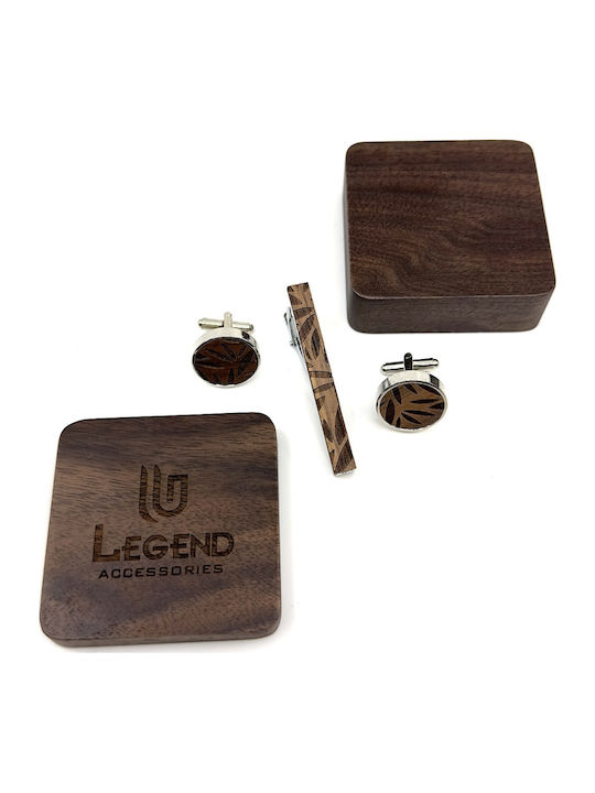 Legend Accessories Cufflinks from Wood in Brown Color