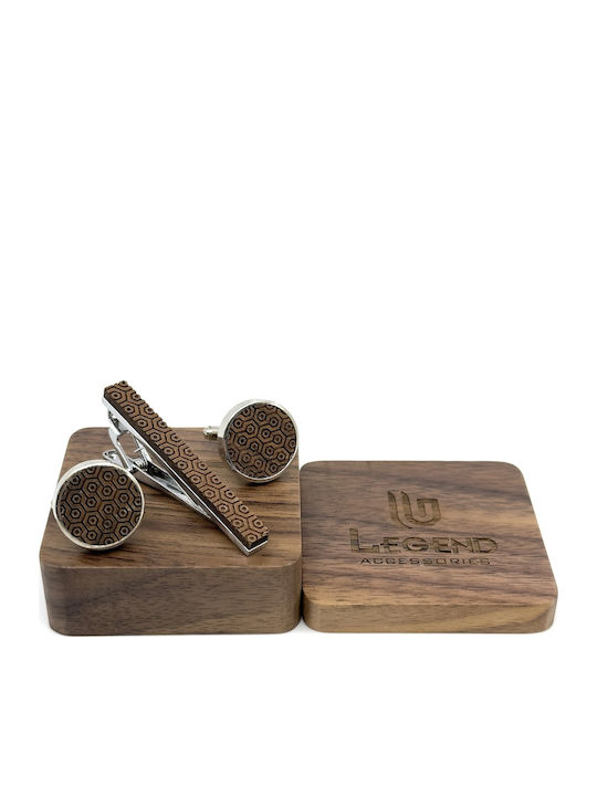 Legend Accessories Cufflinks Made Of Wood In Brown Colour