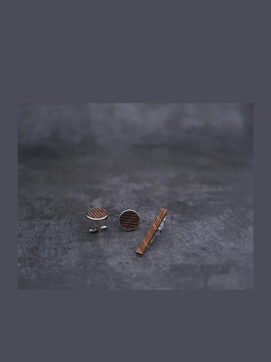 Legend Accessories Cufflinks Made Of Wood In Brown Colour