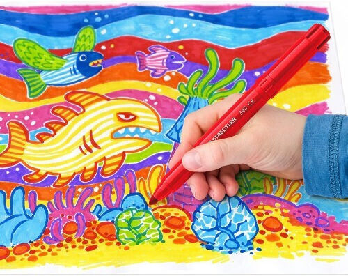 Staedtler Noris 340 Waschbare Zeichenmarker 3mm Dicke Set 12Stück
