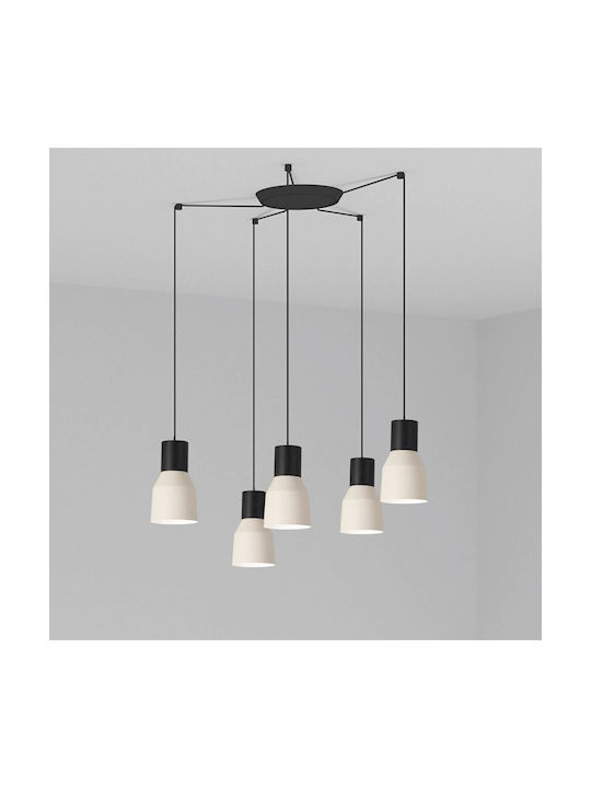 Faro Barcelona Kombo Pendant Chandelier for 5 Bulbs E27 Beige