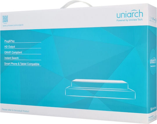 Uniarch NVR-216S2-P16 Καταγραφικό NVR 16 Καναλιών με Ανάλυση 4K