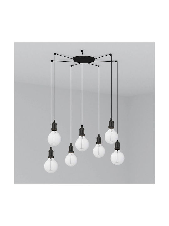 Faro Barcelona Pendant Chandelier for 7 Bulbs E27 Black