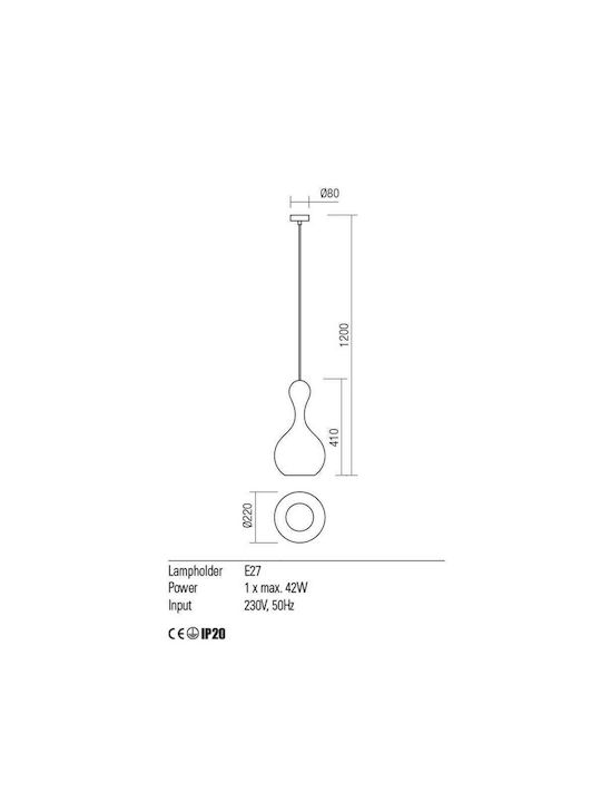 Redo Group Pendant Light Single-Light for Socket E27 Silver