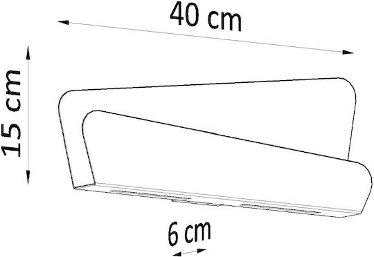 Sollux Bascia Модерен Осветително тяло За стена с фасунга G9 Бял 40x17x8см.