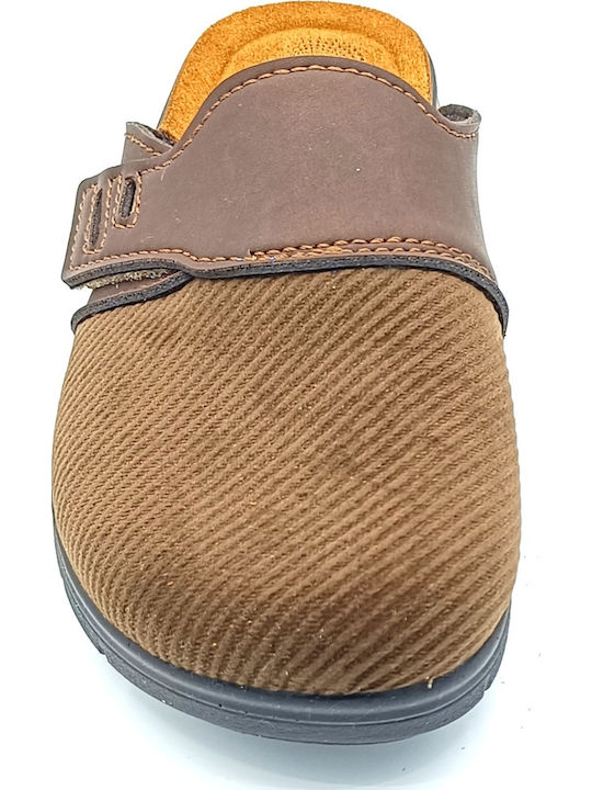 Зимни мъжки чехли Кафяв